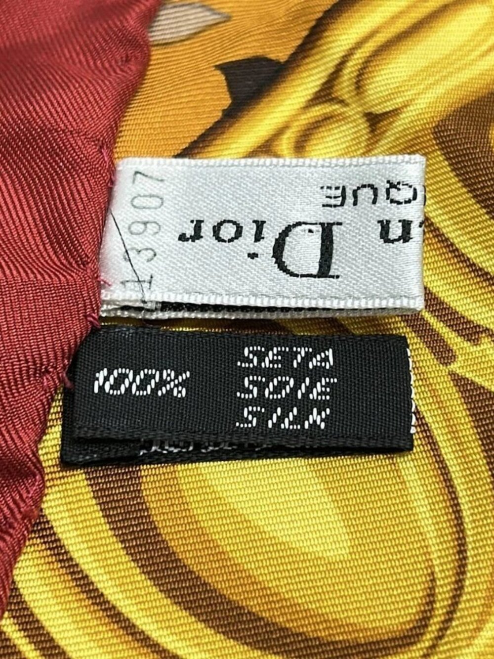 DIOR/ChristianDior Bordeaux Gold Multi Scarf - Picture 4 of 6